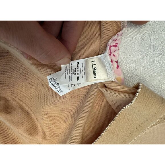 L.L. Bean sun Blocking Sz 18‎ Pink orange Floral One Piece Swimsuit Slimming New - Picture 6 of 9